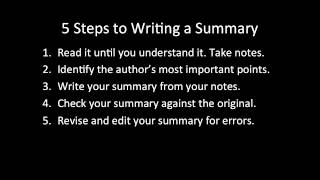 How to Write an Effective Academic Summary Paragraph [upl. by Hseyaj]