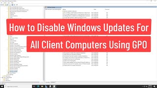 How to Disable Windows Updates For All Client Computers Using GPO In Windows Server 2022 [upl. by Timrek]