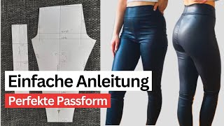 Leggins Schnittmuster erstellen Wie man ein Schnittmuster mit den eigenen Körpermaßen selber macht [upl. by Ellirehs]