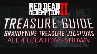 RDR2 ONLINE  BRANDYWINE TREASURE LOCATIONS ALL 4  Red Dead Online Treasure guides [upl. by Burty]