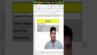 How to Create DOTTED LINE IN EXCEL CELL in Excel EXCELFORBEGINNERS [upl. by Kcir148]