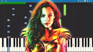 Wonder Woman 1984  Official Trailer Theme  Piano Tutorial [upl. by Yemirej52]