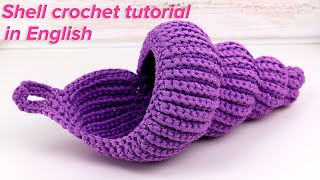 How to Make a spiral shell  Free Crochet Pattern Subtitles [upl. by Anale]