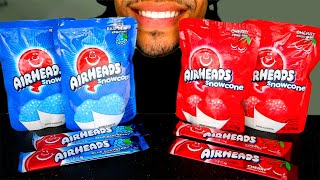 ASMR AIRHEADS CANDY XTREMES BITES SNOWCONES RED VS BLUE FLAVORS CHEWY EATING SHOW MUKBANG [upl. by Ripleigh]