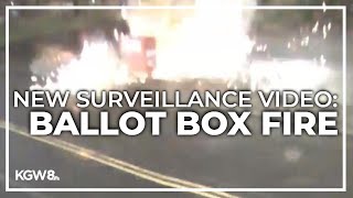 New surveillance video shows moment ballot box fire started in Vancouver [upl. by Rakso]