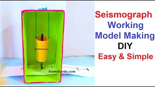 seismograph working model making using waste materials  earthquake measurement  DIY  howtofunda [upl. by Eiramalegna]