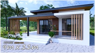 Modern House  Single storey House 9m x 11m 2 Bedroom [upl. by Minardi617]