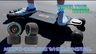 Meepo Cyclone Airless Rubber Wheels Install And Quick First Ride [upl. by Balfore]