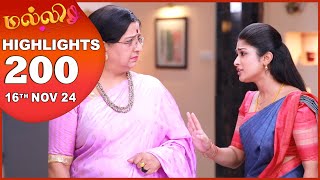 Malli Serial  EP 200 Highlights  16th Nov 2024  Nikitha  Vijay  Saregama TV Shows Tamil [upl. by Velvet860]