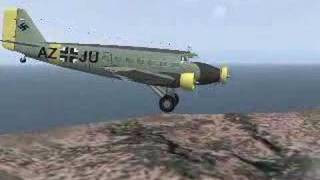 Junkers trimotor Ju52 Flight and landing [upl. by Onfroi]