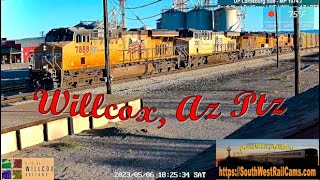 Willcox AZ  UPRR Lordsburg Sub MP 10747  PTZ  SouthWest RailCams LIVE [upl. by Odrahcir446]