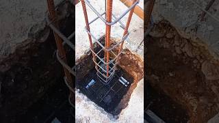 How to construct a simple column pt1 setting the footing Construction [upl. by Yrekcaz681]