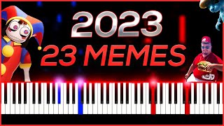 2023 in 23 MEMES  PIANO TUTORIAL [upl. by Jovia]