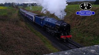 60532 Blue Peter storms Eardington Bank on loaded trials  Severn Valley Railway  28032024 [upl. by Nnylyoj]