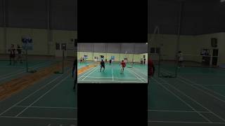 quotCross court deceptive drop shotquotDoubles Badminton [upl. by Esiuol]