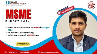 MSME Budget 2024 [upl. by Nitaf]