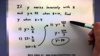 PreCalculus  Solving an inverse variation problem [upl. by Ahearn]