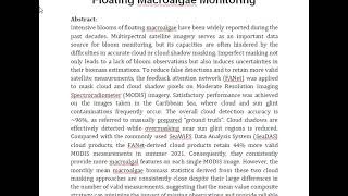 Deep Learning Based Cloud Masking on Multispectral Ocean Color Imagery for Floating Macroalgae Monit [upl. by Asserrac]