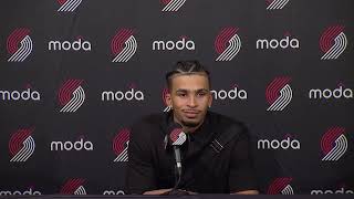 Toumani Camara Postgame Interview  Portland Trail Blazers 114 OKC Thunder 137 [upl. by Ogden55]