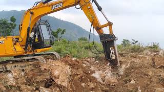 Dry Fissured Rock Breakingjcb montains [upl. by Nnaeirrac553]