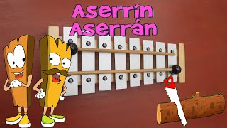 ASERRIN ASERRAN 🎶  Xilófono canciones  SONGS ON XYLOPHONE Tutorial 🌻 [upl. by Einalam]