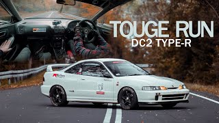 Touge run  Honda Integra DC2 TypeR JDM Nightride 4K [upl. by Eilahtan478]