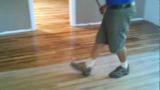 Applying Bona Mega Waterborne Wood Floor Finish In Phoenix Arizona [upl. by Aissatsan]