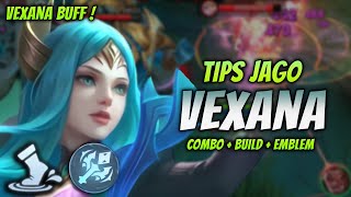 CARA MAIN VEXANA BUFF  BUILD amp EMBLEM VEXANA TERBARU 2024   VEXANA MID LANE GAMEPLAY [upl. by Nattie134]