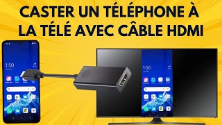 Comment connecter un téléphone mobile à la télévision avec un câble USB à HDMI [upl. by Inaffets622]