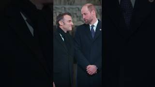 William meet French President Emmanuel Macron at Notre Dame Reopening on behalf of King Charles [upl. by Elleirda920]