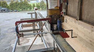 Homemade sawmill  10hp  65m length [upl. by Olrak]