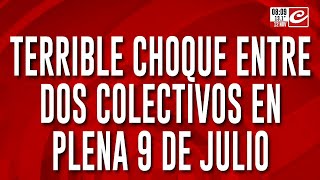 Impresionante choque de dos colectivos en pleno centro porteño hay más de 20 heridos [upl. by Zoba94]