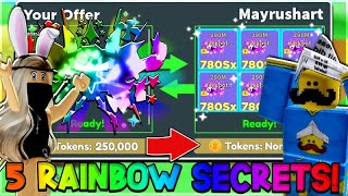 Traded 250K TOKENS For 5 RAINBOW 290M Secrets 😲 Met Fake MAYRUSHART Clicker Simulator Roblox [upl. by Epilef]