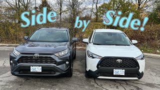 BEST comparison Toyota RAV4 VS Corolla Cross EXACT size difference [upl. by Pierson]