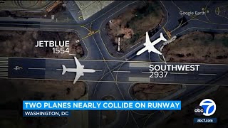 2 planes narrowly miss colliding at Washington’s Reagan National Airport [upl. by Launcelot]