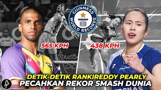 Guinness World Record Badminton Pearly Tan amp Satwiksairaj Rankireddy Pecahkan Rekor Smash Dunia [upl. by Drawe]