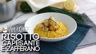 Risotto capesante e zafferano  Ricetta delicata tutorial cucina PetitChefit [upl. by Nitas]