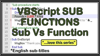 VBScript Sub vs Function  VBScript  Invoke Vbscript  Vbscript Sub  Learn VbscriptRun Vb Script [upl. by Bubb846]