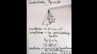 Quadratische Pyramide  Berechnung [upl. by Idnaj]