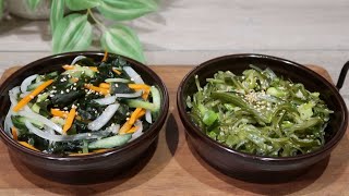 Korean seaweed side dishes Korean seaweed salad and seaweed stem bokkeum [upl. by Naujud547]