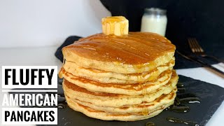 Fluffy American Pancakes Recipe  Deliciousnessly [upl. by Clarisse43]