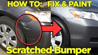 How to Repair amp Paint a Scratched Plastic Bumper  Easy Fix [upl. by Rotkiv]