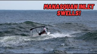 Boaters Encounter Big Swells at the Mouth of Manasquan Inlet [upl. by Holtz]