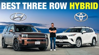 Hyundai Santa Fe vs Toyota Highlander 3Row Hybrid SUV Battle [upl. by Eirellam]