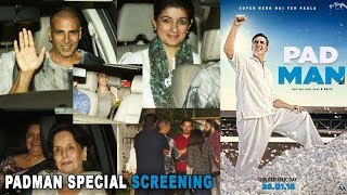 Padman Movie  Special Screening  Akshay Kumar Twinkle Khanna And Family  B Town 2018 [upl. by Borszcz809]