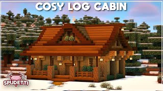 Minecraft How to Build a Cosy Log Cabin Easy Tutorial 2020 [upl. by Danie127]