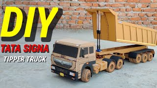 How To Make RC 22 Wheel Tata Signa Tipper Truck From Cardboard And Homemade ll DIY 🔥🔥 [upl. by Gallenz580]