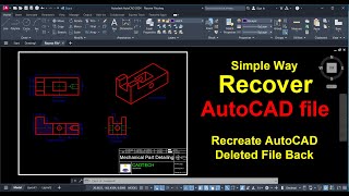 Easy Method AutoCAD File Recovery  How to backup AutoCAD backup file [upl. by Idoc]