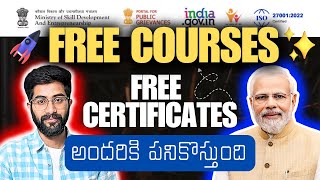 FREE Online Courses with Certificate  Skill India Digital in Telugu  Vamsi Bhavani [upl. by Entirb638]