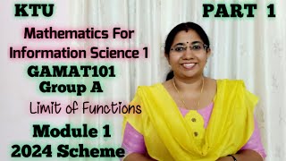 Limit of FunctionsMathematics for Information Science1GAMAT101 GroupASem1 2024  KTU Math Part1 [upl. by Sanger769]